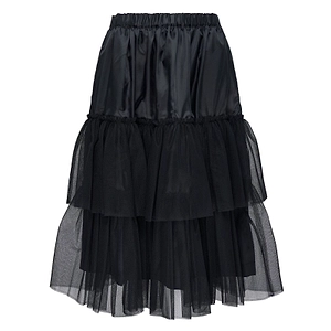 Black Comme Des GarÇOns Tulle Tiered Midi Skirt