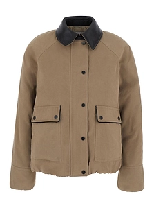 Brunello Cucinelli Leather Collar Coat