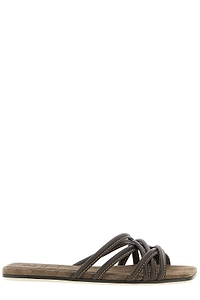 Brunello Cucinelli Strappy Slides
