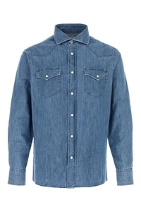 Brunello Cucinelli Lightweight Denim Western Shirt