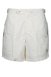 Brunello Cucinelli Logo Embroidered Buttoned Swim Shorts