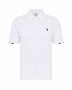 Brunello Cucinelli Logo-Embroidered Polo Shirt