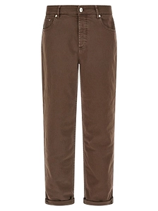 Brunello Cucinelli Logo Patch Straight-Leg Jeans