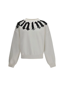 Palm Angels Big Neck Logo Loose Crewneck Sweatshirt