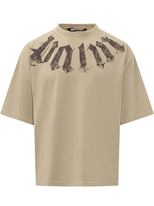 Palm Angels Big Neck Logo Loose Fit T-Shirt
