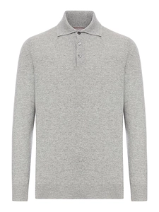 Brunello Cucinelli Long-Sleeved Knitted Polo Shirt