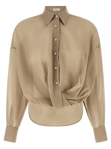Brunello Cucinelli Long-Sleeved Taffeta Shirt
