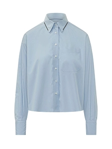 Brunello Cucinelli Monile Trim Cropped Shirt