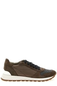 Brunello Cucinelli Panelled Lace-Up Sneakers