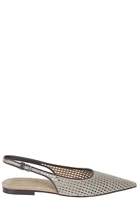 Brunello Cucinelli Pointed Toe Slingback Flats