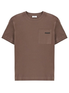 Brunello Cucinelli Shiny Tab Crewneck T-Shirt