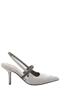 Brunello Cucinelli Pointed Toe Slingback Pumps