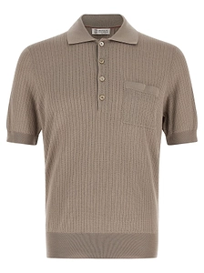 Brunello Cucinelli Ribbed Lightweight Knitted Polo Shirt