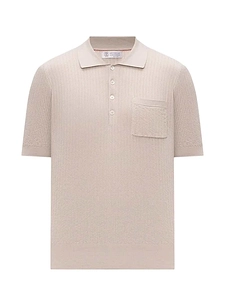 Ribbed Lightweight Knitted Polo Shirt