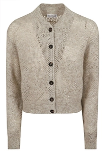 Brunello Cucinelli Sequined Textured Cardigan