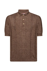 Brunello Cucinelli Textured Knit Polo Shirt