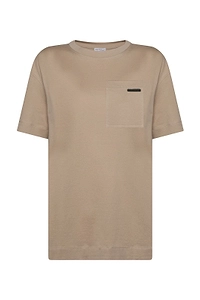 Brunello Cucinelli Shiny Tab Crewneck T-Shirt