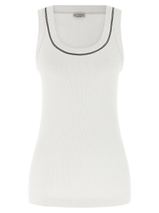 Brunello Cucinelli Shiny Trim Tank Top