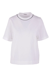 Brunello Cucinelli Shiny Trims Jersey T-Shirt