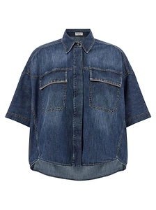 Shiny Pockets Denim Shirt