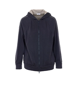Brunello Cucinelli Trim Embellished Zipped Hoodie
