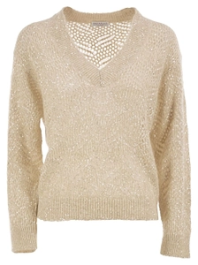 Brunello Cucinelli Dazzling Abstract Leaf Sweater