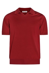 Brunello Cucinelli Short Sleeved Ribbed Polo Shirt