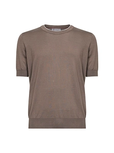 Brunello Cucinelli Short Sleeved Ribbed Jumper