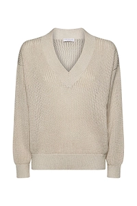 Brunello Cucinelli V-Neck Ribbed Sweater