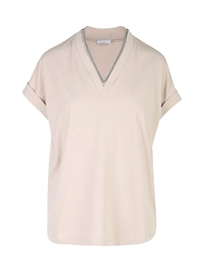 Brunello Cucinelli Embellished V-Neck T-Shirt