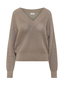 Brunello Cucinelli V-Neck Openwork Jumper
