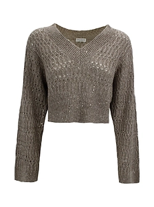 Brunello Cucinelli V-Neck Ribbed Jumper