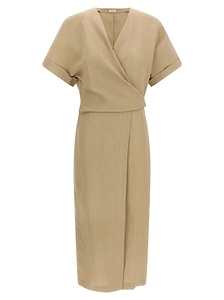 Brunello Cucinelli V-Neck Short Sleeved Dress