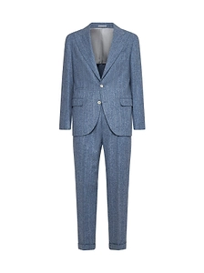 Brunello Cucinelli Single-Breasted Pinstriped Suit