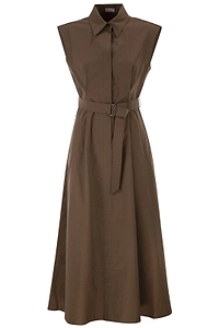Brunello Cucinelli Sleeveless Belted Dress
