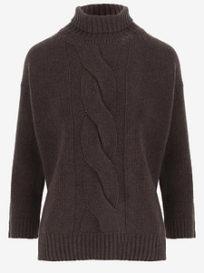Bruno Manetti Cable-Knit Turtleneck Knitted Sweater