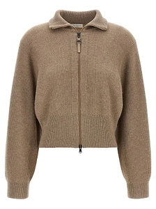 Brunello Cucinelli Ribbed Zip Cardigan