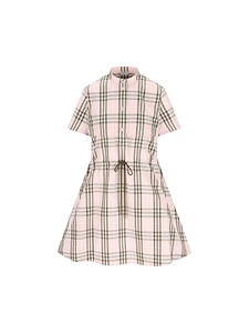 Burberry Checked Drawstring Waist Mini Dress