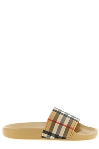 Burberry Kids Checked Slip-On Slides
