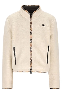 Burberry Checked Trim Fleece Jacket
