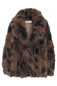 Animal-Print Faux Fur Jacket