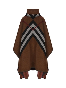 Burberry Chevron Check Jacquard Poncho