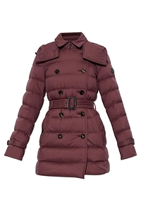 Burberry Double Breasted Belted Hooded Down Jacket