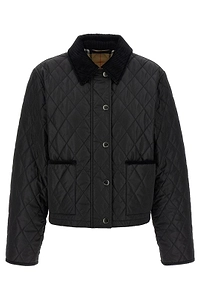 Burberry Collared Quilted Cropped Jacket