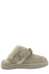 Burberry Buckle Fastened Slip-On Shearling Mules