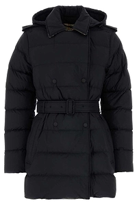Burberry Double Breasted Belted Hooded Down Coat