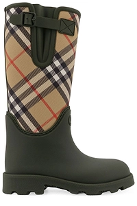Burberry Detailed Checked Rain Boots