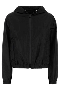 Burberry Logo Printed Zip-Up Hooded Jacket