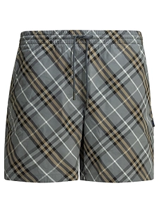 Burberry Checked Drawstring Swim Shorts