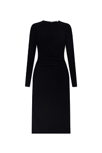 Burberry Check Patterned Ruched Midi Dress